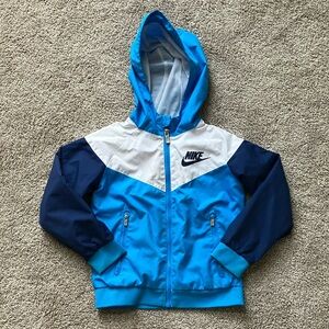 Kids Nike Blue and White Hooded Jacket